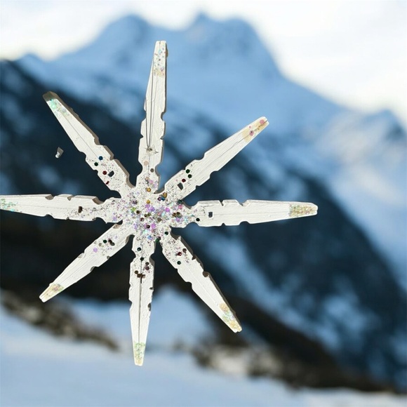 Handcrafted Driftwood Snowflake Mobile - Picture 4 of 5